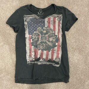 Dark grey shirt with print